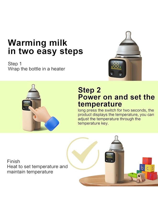 DAKS Portable Baby Bottle Warmer – USB-C Fast Charging 18 W, 6000 mAh Battery, 6 Temp Settings, Digital LED Display, Auto Shut-Off, Night Light – Leak-Proof & Travel-Ready - Image 3